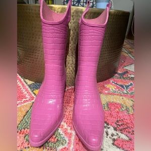 Limited Release Neon Cowboys Gator Rain Boots - Women’s 10 - Pink